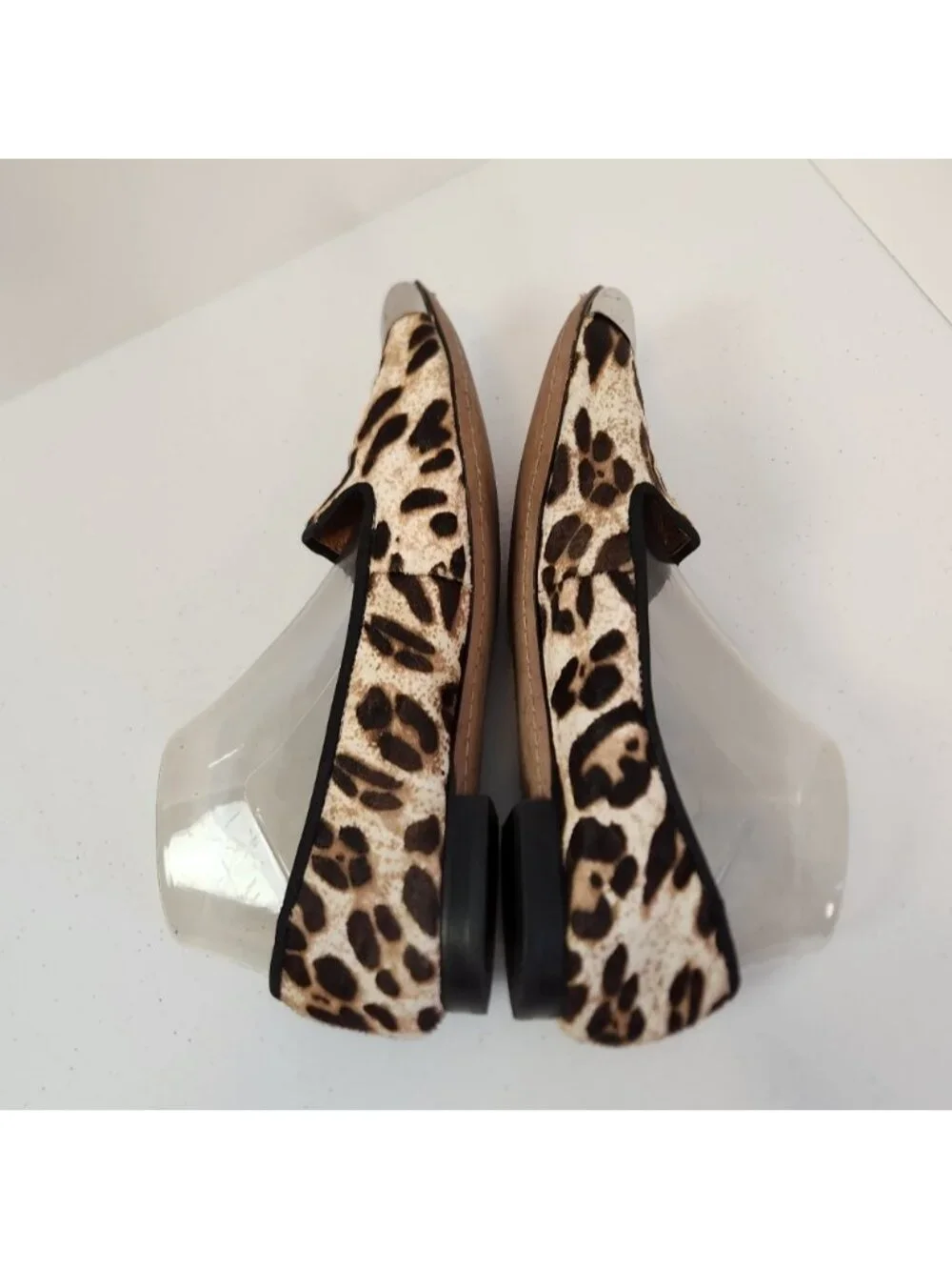 Sam Edelman Aster Womens Shoes Size 9.5 M Calf Hair Leopard Silver Flats Leather